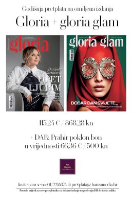 Godišnja pretplata na paket GLORIA + GLORIA GLAM uz PRAHIR poklon bon! - naslovnica